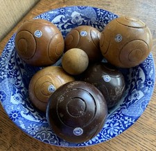 Vintage Brevettato BOCCE BALL SET Wooden MADE IN ITALY 1940’s/50’s Style RARE