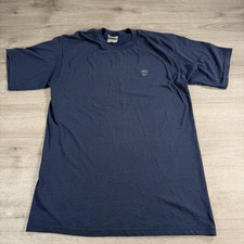Vintage Nike Shirt Mens Medium Navy Blue Made In USA Shield Logo Tee 90s
