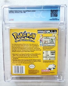 MINT Pokemon Yellow Sp Pikachu Nintendo GameBoy CGC 9.6 Box Only Graded WATA PSA