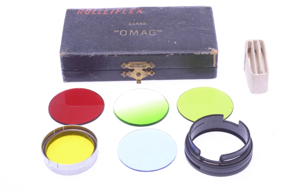 ✅ OMAG 'ROLLEIFLEX' 28.5MM GREEN, RED, BLUE, YELLOW FILTER SET LENS PUSH ON 21-4 - Image 2 of 3