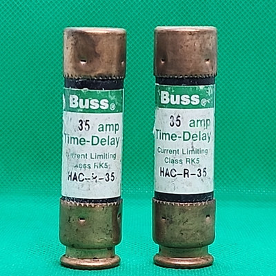 Lot of 2 - BUSS HAC-R-35 250V 35A TIME-DELAY FUSE  [1RE4-3]