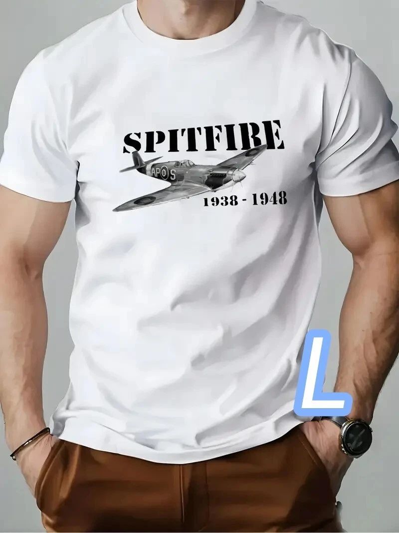 Quick dry dry T white size L Spitfire breathable plus size legendary graphic T