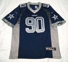 nike dallas cowboys jersey men's L blue w/ gray #90 demarcus lawrence rare