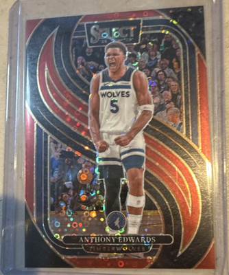 2024-25 Panini Select Anthony Edwards Red Scope Prizm /49 #130 Timberwolves