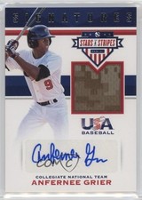 2017 Panini USA Baseball Stars & Stripes Jersey /99 Anfernee Grier #79 Auto 0i76