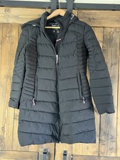 Tommy Hilfiger Black Quilted Cinch Hooded Warm Cozy Puffer Jacket Women Small