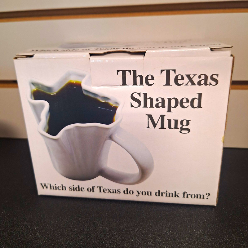 The Texas Shaped Mug Texas Figural 12 oz White Ceramic Coffee Mug w/ Handle