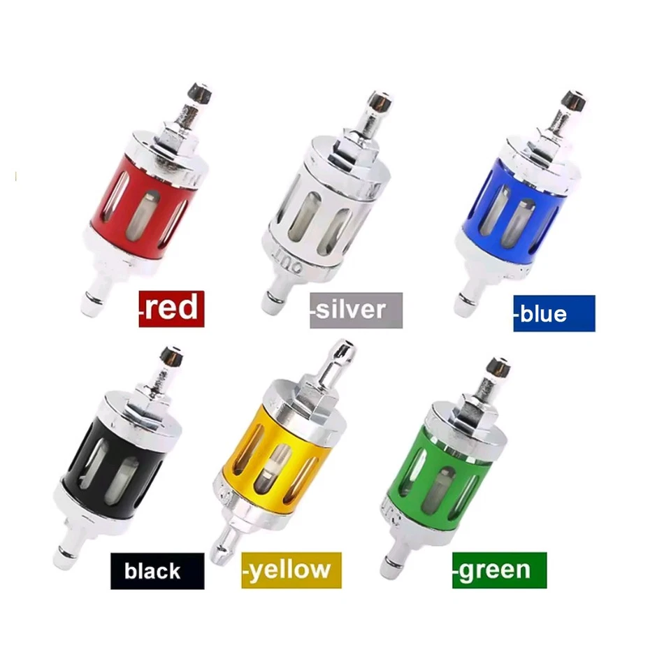 8mm Motorcycle Fuel Hose CNC Glass Gas Fuel Oil Filter For Honda Kawasaki Suzuki - Image 3 of 4