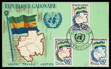 GABON 1961 Postcard first day cancel Admission to the United nations SG72Y
