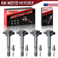 4X OEM Ignition Coil & Spark Plug For Honda CR-V Civic Element Acura CSX UF311