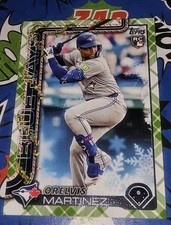 2025 Topps Holiday Green Plaid Rookie Orelvis Martinez #H17 RC FREE SHIPPING 
