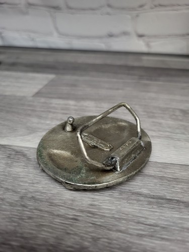 Vintage 1981 Solid Brass Cobra Snake Skull Wings Belt Buckle Indiana metal Craft - Picture 3 of 5