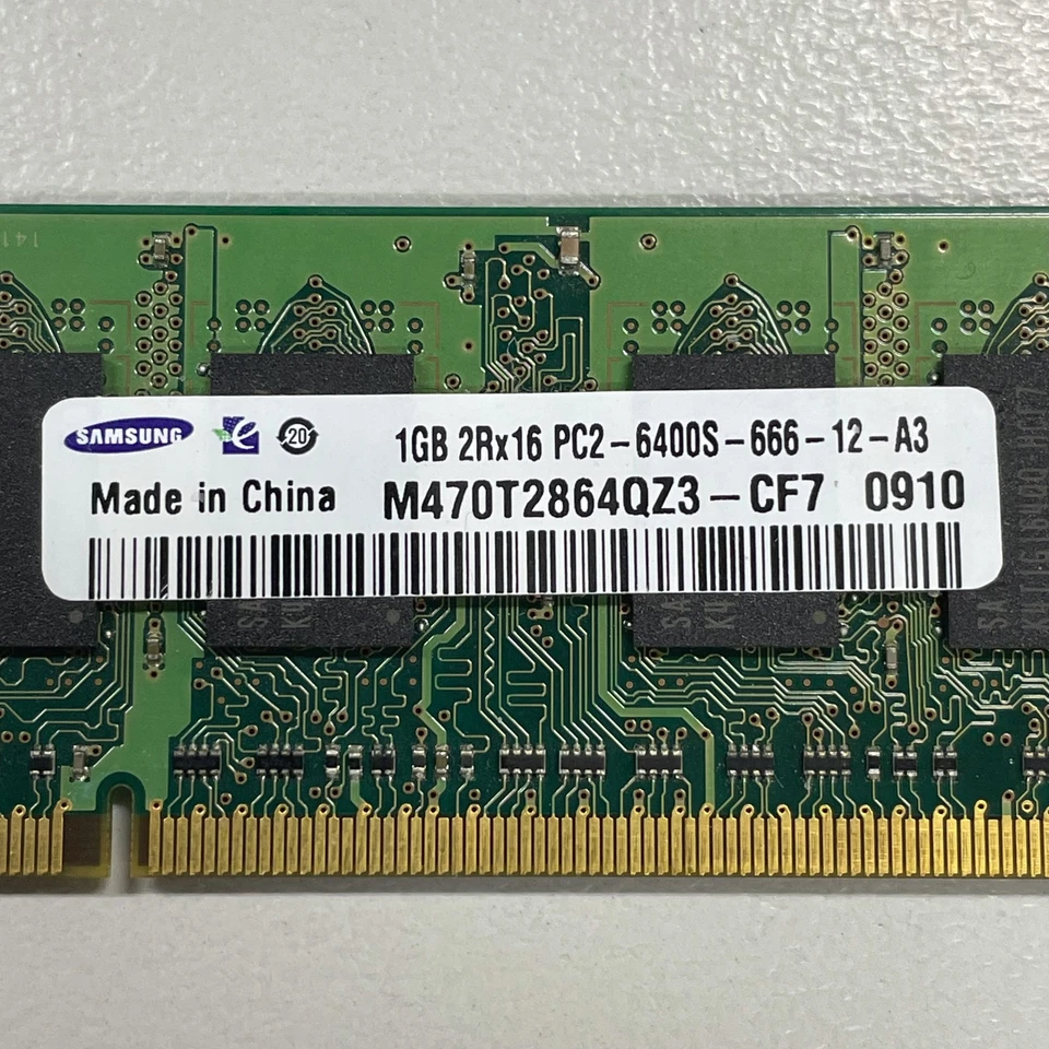 Samsung 1GB DDR2 RAM PC2-6400 800MHz CL5 1.8V non-ECC SoDIMM M470T2864QZ3-CF7 - Image 2 of 4