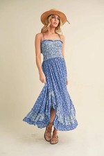 Women's Ditsy Floral Ruffle-Hem Maxi Cami Dress