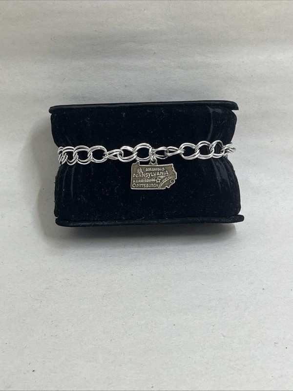 Sterling Silver 925 ( Pennsylvania 1 charm) charm bracelet (10.50g,8in)