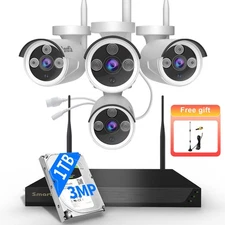 10CH Wireless Security Cameras System with 1TB HDD 5MP  Outdoor NVR system kit