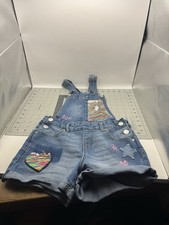 JORDACHE VTG CHILDS DENIM SHORT OVERALLS 2 PR IN SZ 7-8