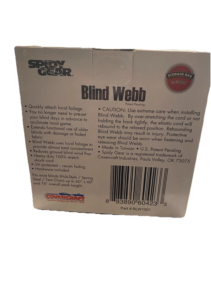 Spidy Gear Hunter's Blind Webb Covercraft BLW1001 Fits Most Deer Turkey Duck New - Image 4 of 4