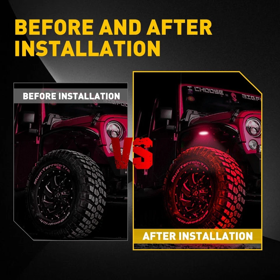 Luz LED blanca debajo de la carrocería 100 piezas lámpara de neón brillante universal para camioneta Jeep SUV Foto 4 de 4