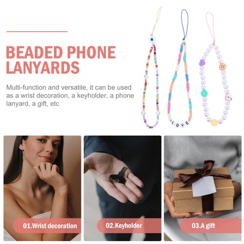 3 Pcs Handy -Seilbügel Perlen Telefon Charms Abnehmbare Telefonkette - 第 10/12 張圖片