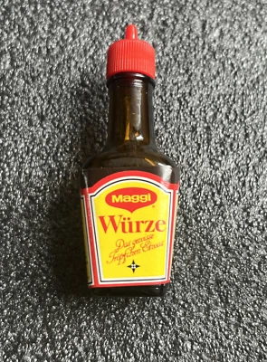 Mini Maggi Flasche 9g aus Glas mit Magnet Miniatur Befüllbar Rarität Kaufladen