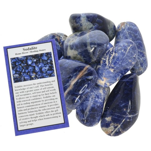 Piedras caídas de sodalita de 3 libras - grado 1 - ancho XL - 1,5"" a 2"" Avg. - Imagen 2 de 3
