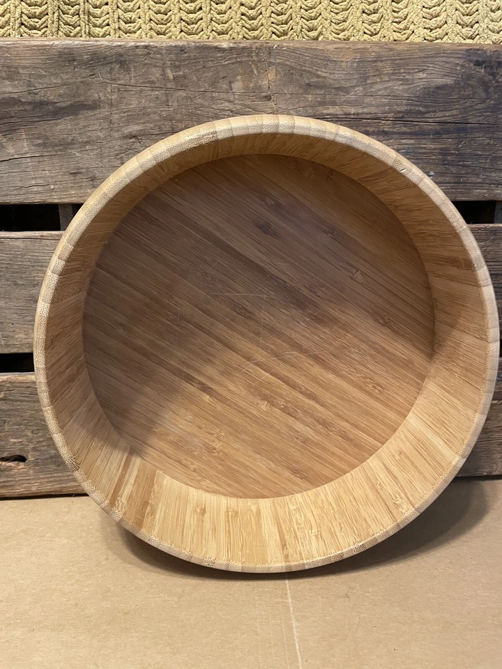 Large Bamboo Salad Bowl with Bambo Salad Hands - Image 2 of 4