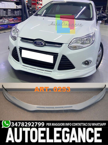 Lame De Levage (splitter) Avant ABS Pour Ford Focus MK3 - Look RS - Noir Brillant
