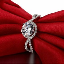 2.50Ct Round Cut Simulate Diamond in14K White Gold Over Infinity Engagement Ring