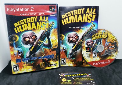 Destroy All Humans (Sony PlayStation 2, 2005) PS2 Complete Good Condition Fun!