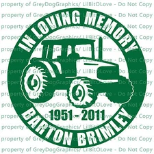 PERSONALIZED IN MEMORY VINYL DECAL FARMER TRACTOR FARM NAME DATES STICKER 