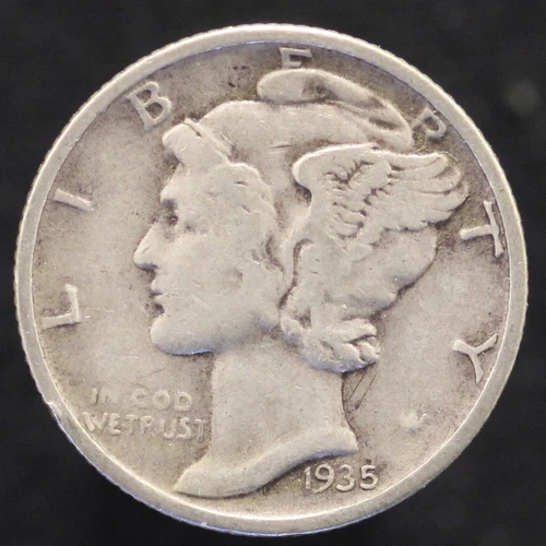 1935 P Mercury Dime - VF - FREE SHIPPING (US505)