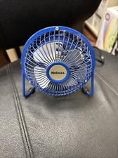 HOLMES Blue Metal 4" Mini High-Velocity Personal Desk Fan, 4 Metal Blades A  