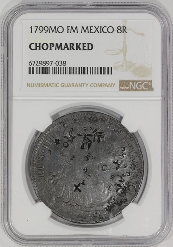 1799 Mo FM Mexico Silver 8 Reales NGC Chopmarked Charles IIII