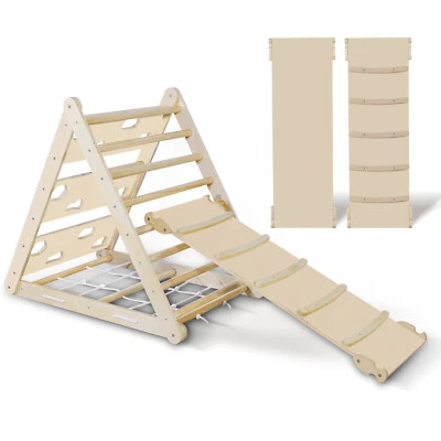 CCLIFE Kletterdreiecke Pikler Art Rutsche Holz Indoor Kinder Kettergerüst Kletterleiter