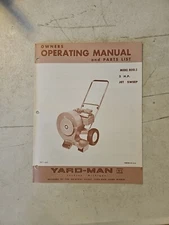 Vintage Yard Man Operating Manual & Parts List.  8010-3 Jet Sweep 