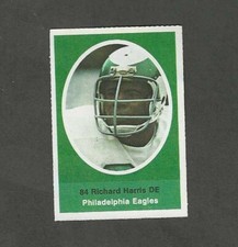 1972 SUNOCO STAMP 84 RICHARD HARRIS PHILADELPHIA EAGLES