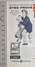 1953 General Electric Vintage Print Ad Television TV Black Daylight Ray Milland