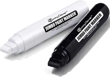 Paint Markers Pens, 2 Pack of Black and White, Premium Permanent Acrylic Paint P