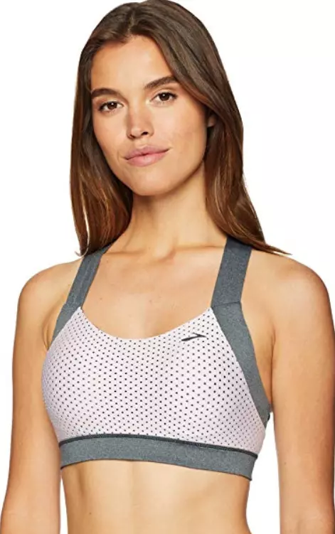 Brooks Uplift Crossback Blush Mesh Sports Bra Women's Size S 48427