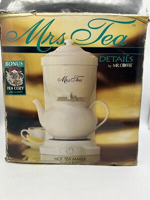 Vintage Mr Coffee Mrs Tea Hot Tea Maker 6 Cup + Bonus Tea Cozy HTM1D 1995