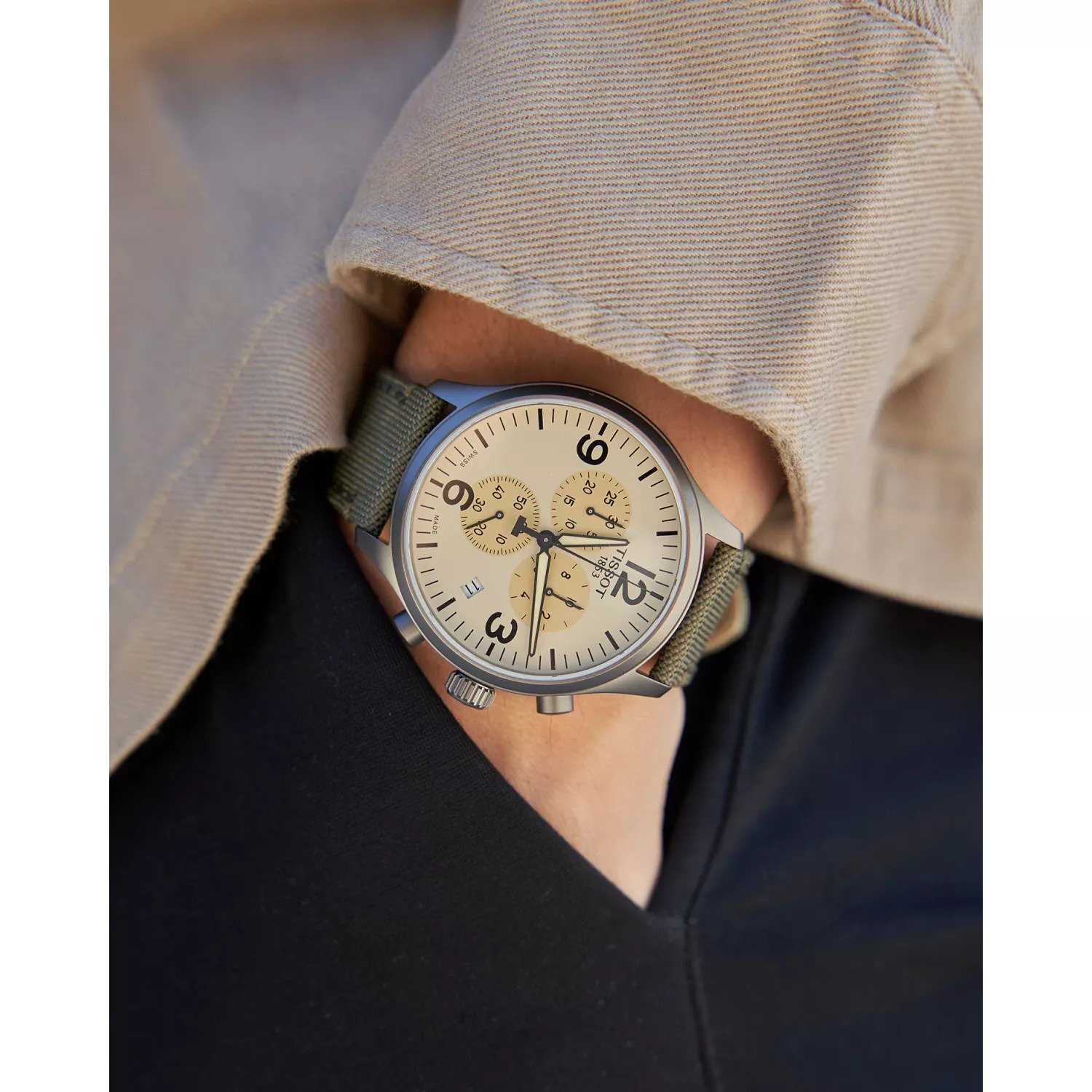 Tissot Khaki Mens Chronograph Watch Chrono Xl T1166173726700 | eBay 