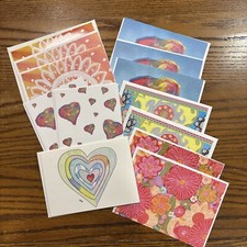 Hearts/Watercolors - Greeting Cards - All Occasion - Mixed Lot w/Envelopes