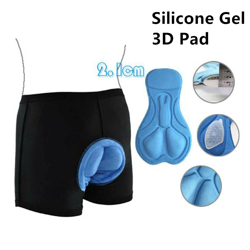 Men Women Cycling Shorts Mountain Bike Bicycle Underwear Silicone Gel Paded US Foto 3 de 4