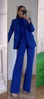 ZARA ZW COLLECTION FITTED BLAZER WITH TUXEDO-STYLE COLLAR BLUISH SS24 2320/178