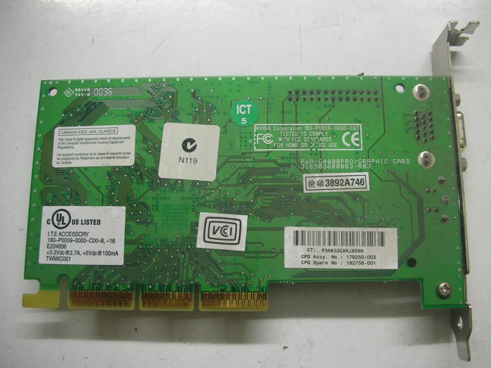 NVIDIA G4000Pro 179250-003 32mb AGP - Image 2 of 2