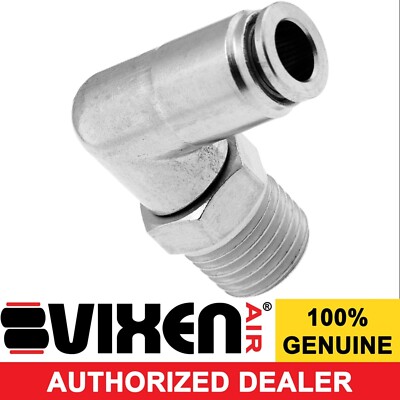 1/4''NPT MALE TO PUSH TO CONNECT PTC FOR 1/4''OD HOSE SWIVEL ELBOW FITTING VXA2424