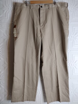 NWT Haggar Men's No-Iron Khaki Classic-Fit Work To Weekend
