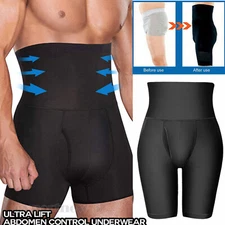 High Waist Compression Boxer Shorts Tummy Slim Body Shaper Girdle Pants For Men