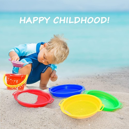 Sand Sifters Sieve for The Beach Sand Toys Red Blue Yellow & Green Complete G... - Picture 2 of 8
